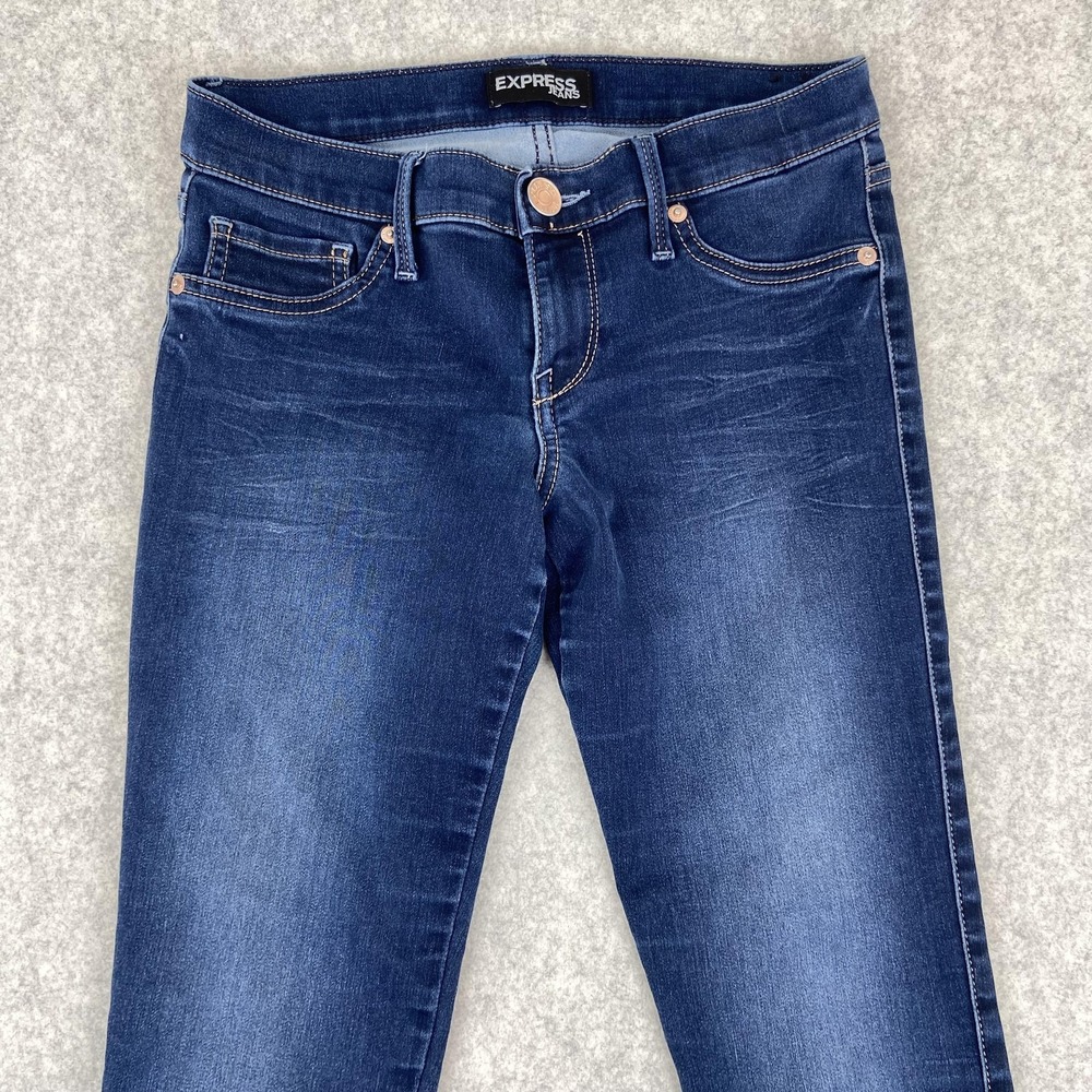Express Cropped Jean Legging Stella Regular Fit Low Rise Blue Jeans 6R 28x25